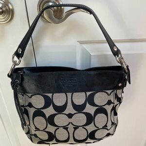 Coach Black and Cream Shoulder Bag
